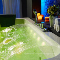 Fashion Design with Colorful LED Light Jets 3 Person Bathtub